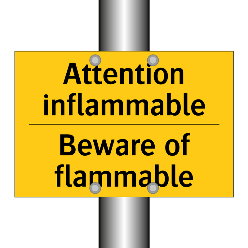 Attention inflammable - Beware of flammable