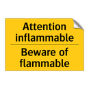Attention inflammable - Beware of flammable