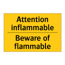 Attention inflammable - Beware of flammable