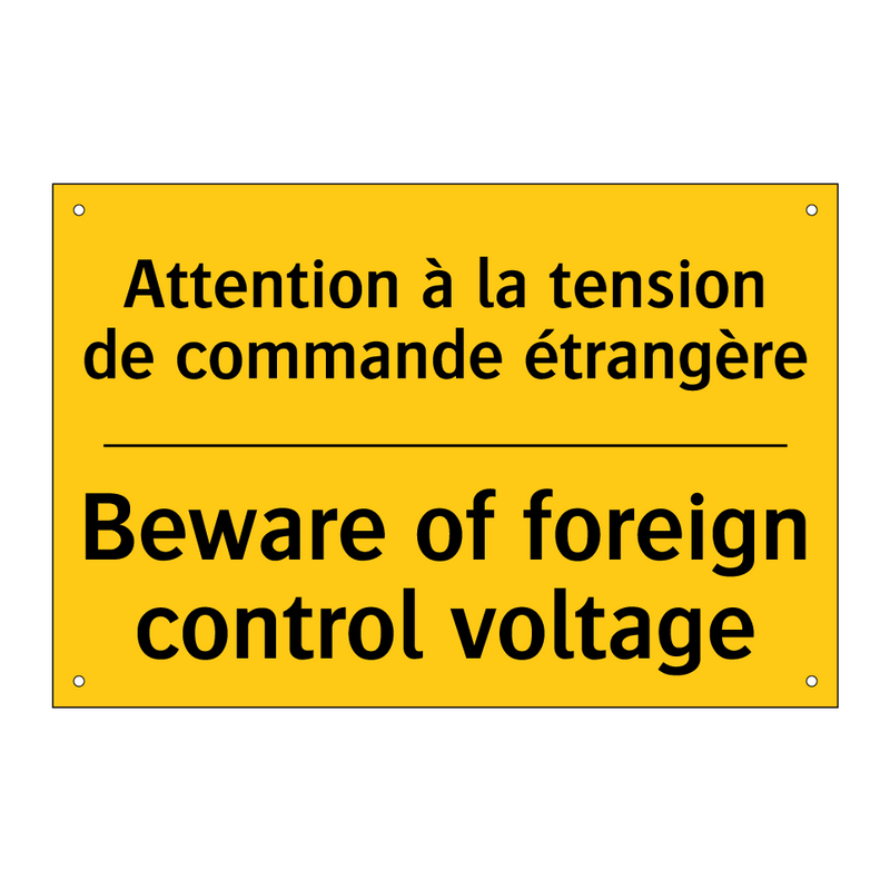 Attention à la tension de commande  /.../ - Beware of foreign control voltage /.../