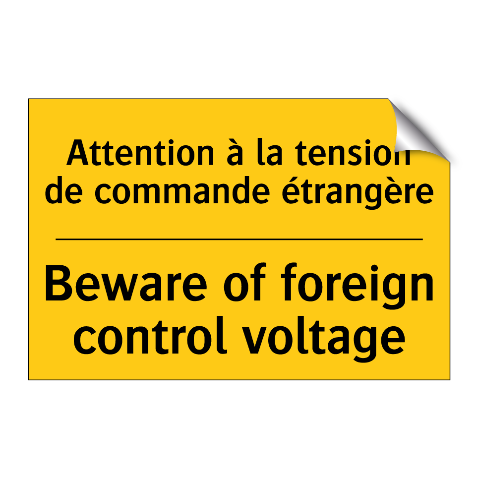 Attention à la tension de commande  /.../ - Beware of foreign control voltage /.../