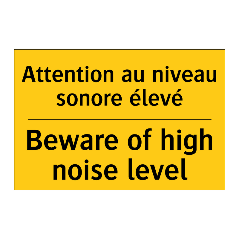 Attention au niveau sonore élevé /.../ - Beware of high noise level
