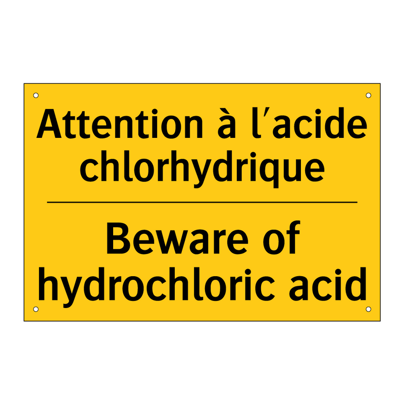 Attention à l'acide chlorhydrique /.../ - Beware of hydrochloric acid