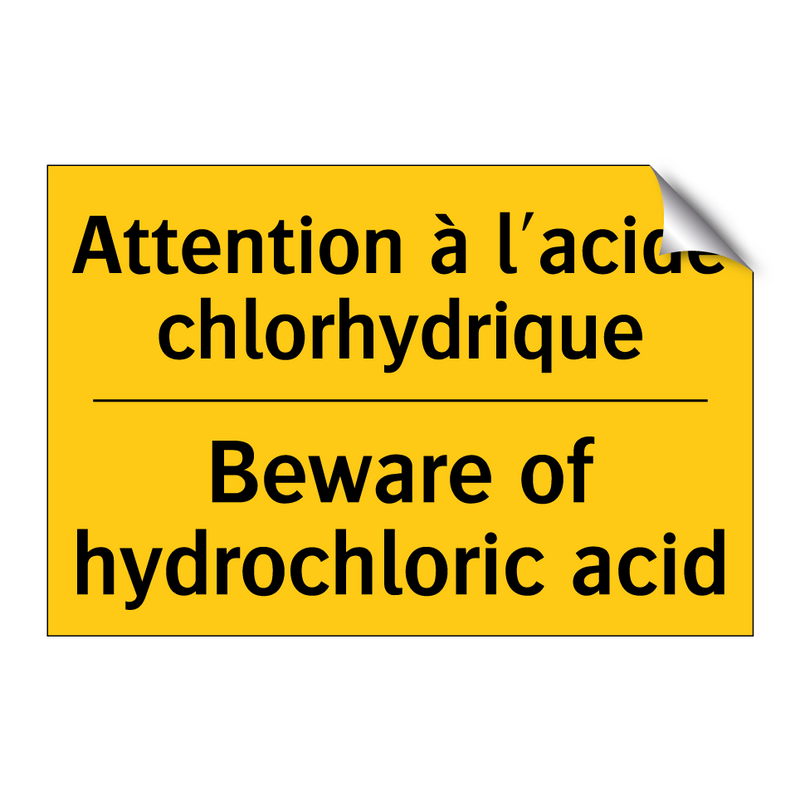 Attention à l'acide chlorhydrique /.../ - Beware of hydrochloric acid