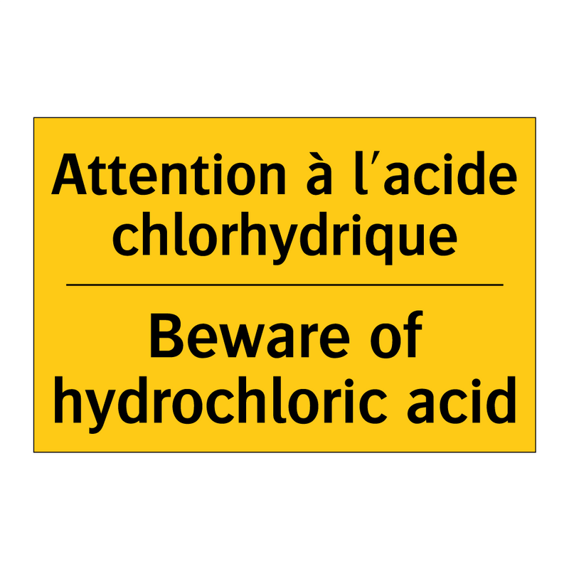 Attention à l'acide chlorhydrique /.../ - Beware of hydrochloric acid