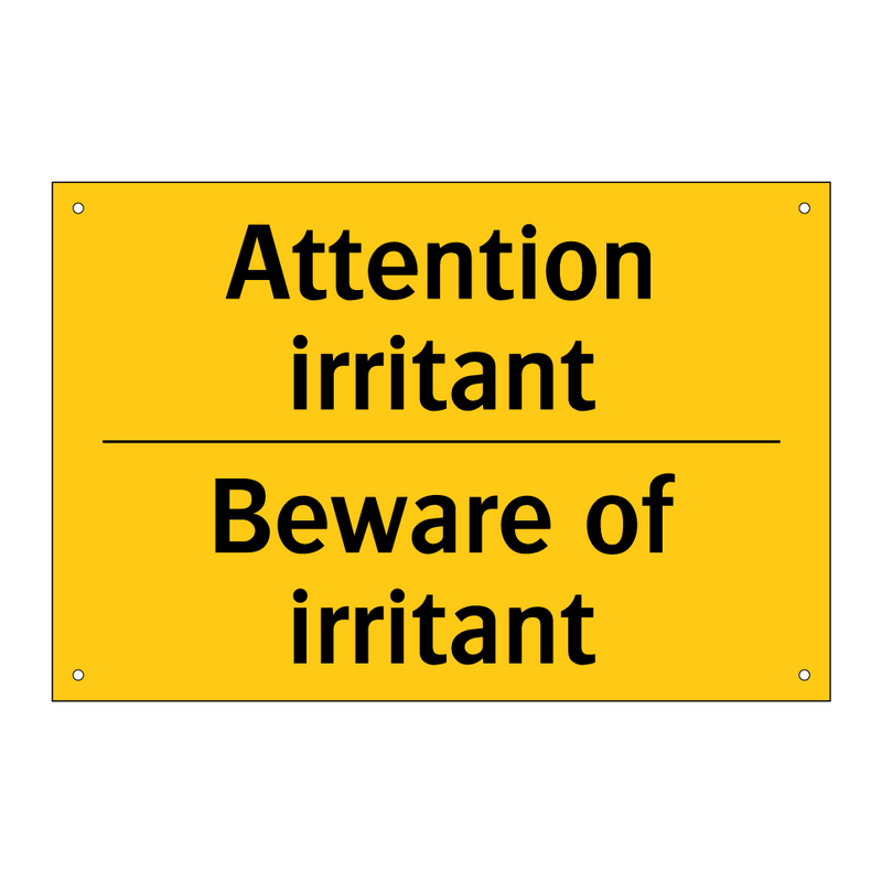 Attention irritant - Beware of irritant