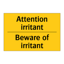 Attention irritant - Beware of irritant