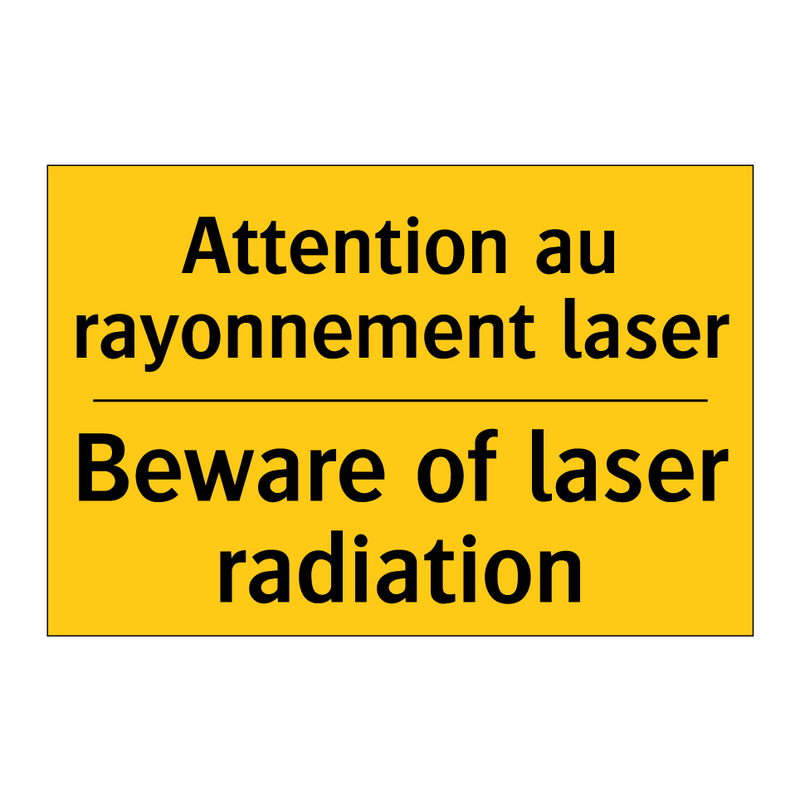 Attention au rayonnement laser - Beware of laser radiation