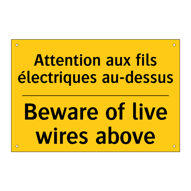 Attention aux fils électriques  /.../ - Beware of live wires above