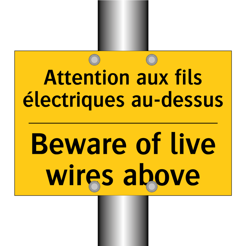 Attention aux fils électriques  /.../ - Beware of live wires above