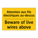 Attention aux fils électriques  /.../ - Beware of live wires above