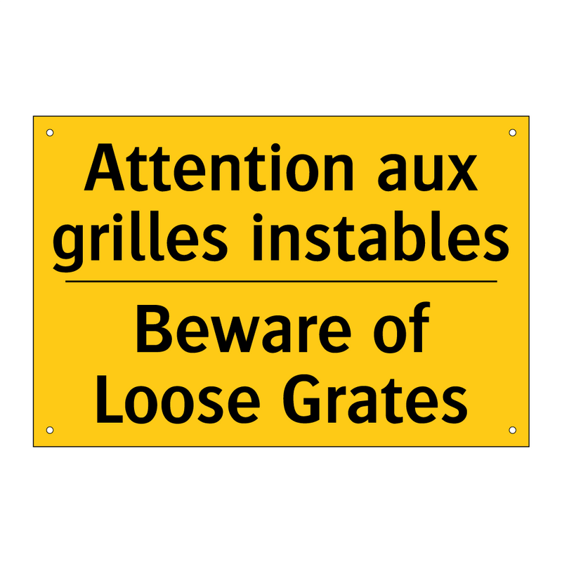 Attention aux grilles instables /.../ - Beware of Loose Grates