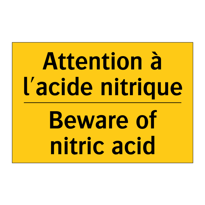 Attention à l'acide nitrique - Beware of nitric acid