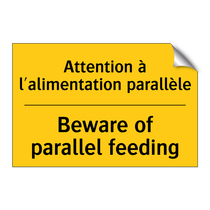 Attention à l'alimentation parallèle /.../ - Beware of parallel feeding