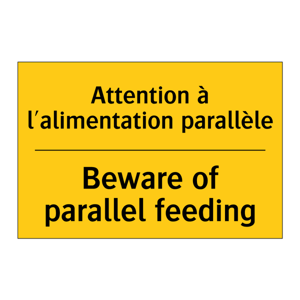 Attention à l'alimentation parallèle /.../ - Beware of parallel feeding