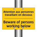 Attention aux personnes travaillant  /.../ - Beware of persons working below /.../