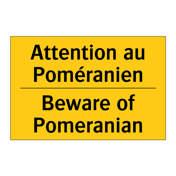 Attention au Poméranien - Beware of Pomeranian