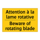 Attention à la lame rotative - Beware of rotating blade