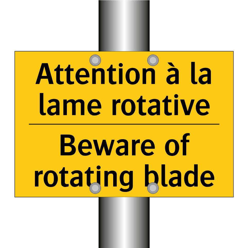 Attention à la lame rotative - Beware of rotating blade