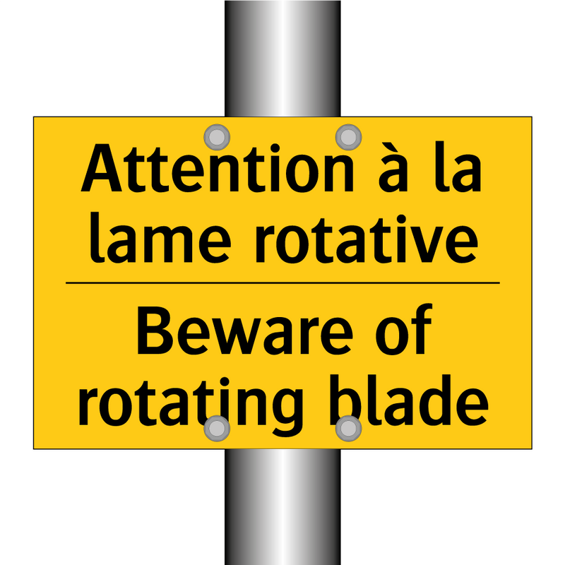 Attention à la lame rotative - Beware of rotating blade