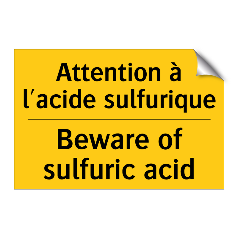 Attention à l'acide sulfurique - Beware of sulfuric acid