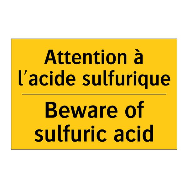 Attention à l'acide sulfurique - Beware of sulfuric acid