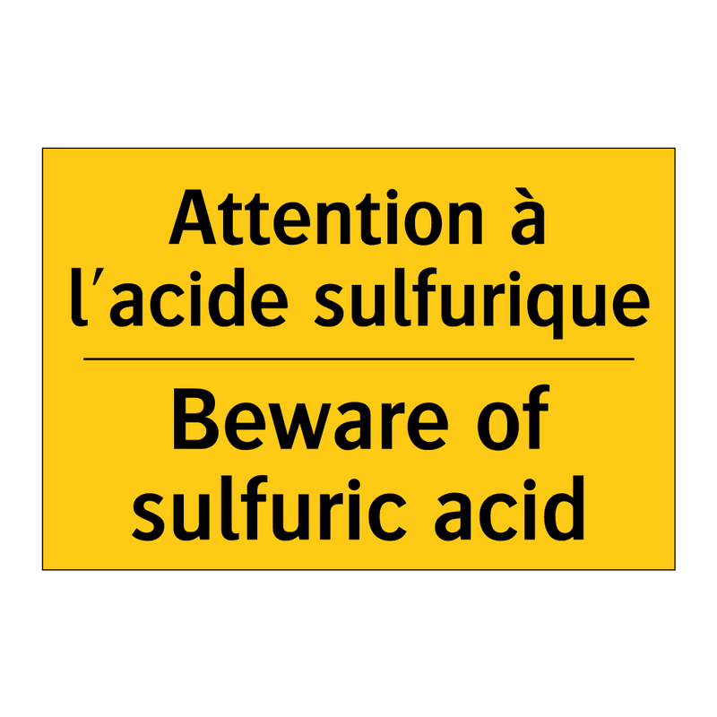 Attention à l'acide sulfurique - Beware of sulfuric acid