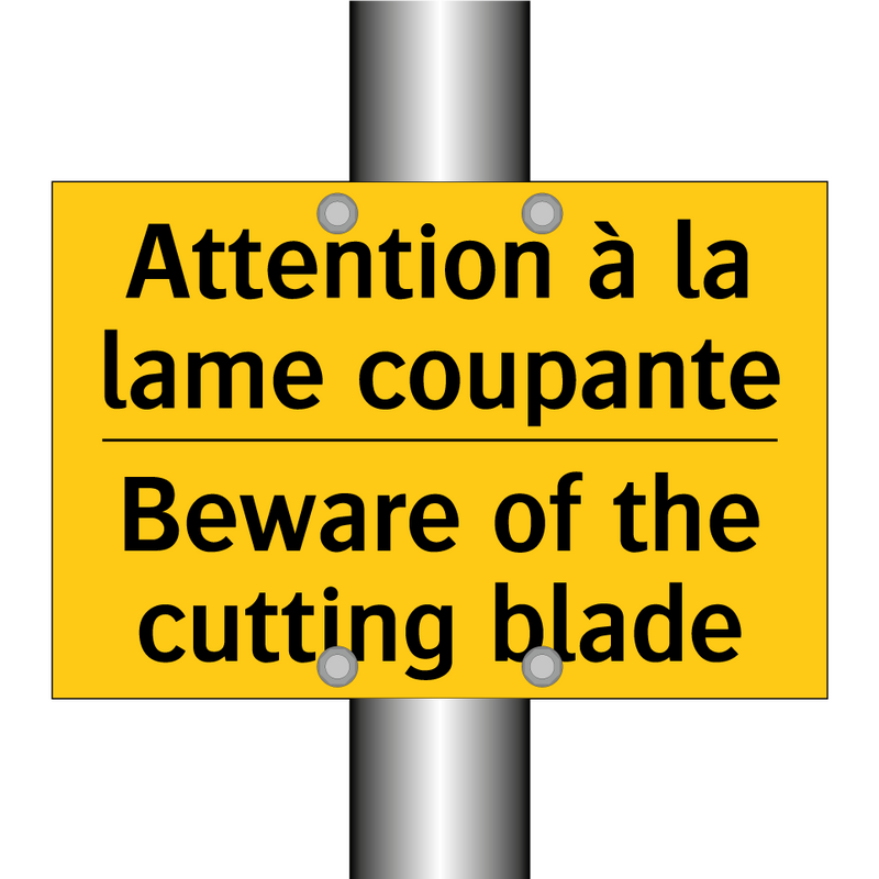 Attention à la lame coupante - Beware of the cutting blade