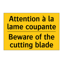 Attention à la lame coupante - Beware of the cutting blade