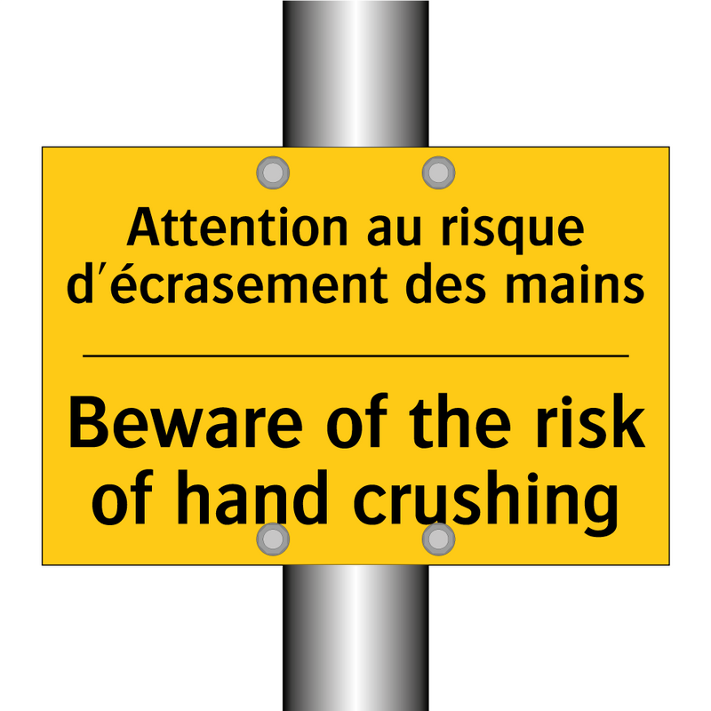 Attention au risque d'écrasement  /.../ - Beware of the risk of hand crushing /.../