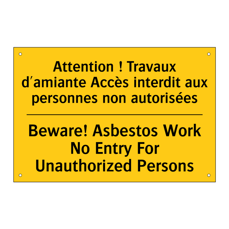 Attention ! Travaux d'amiante  /.../ - Beware! Asbestos Work No Entry  /.../