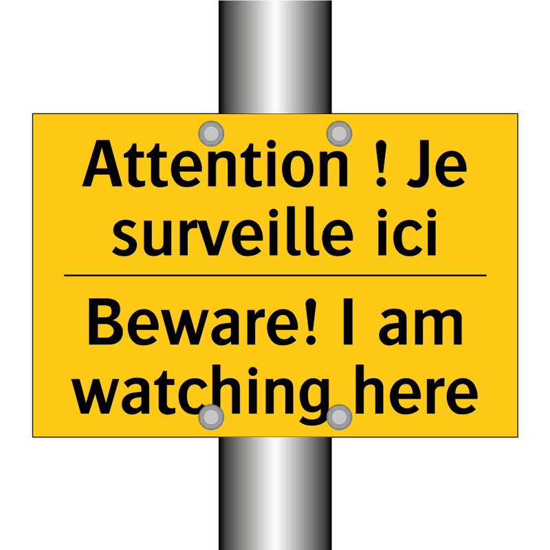 Attention ! Je surveille ici - Beware! I am watching here