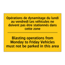 Opérations de dynamitage du lundi  /.../ - Blasting operations from Monday  /.../