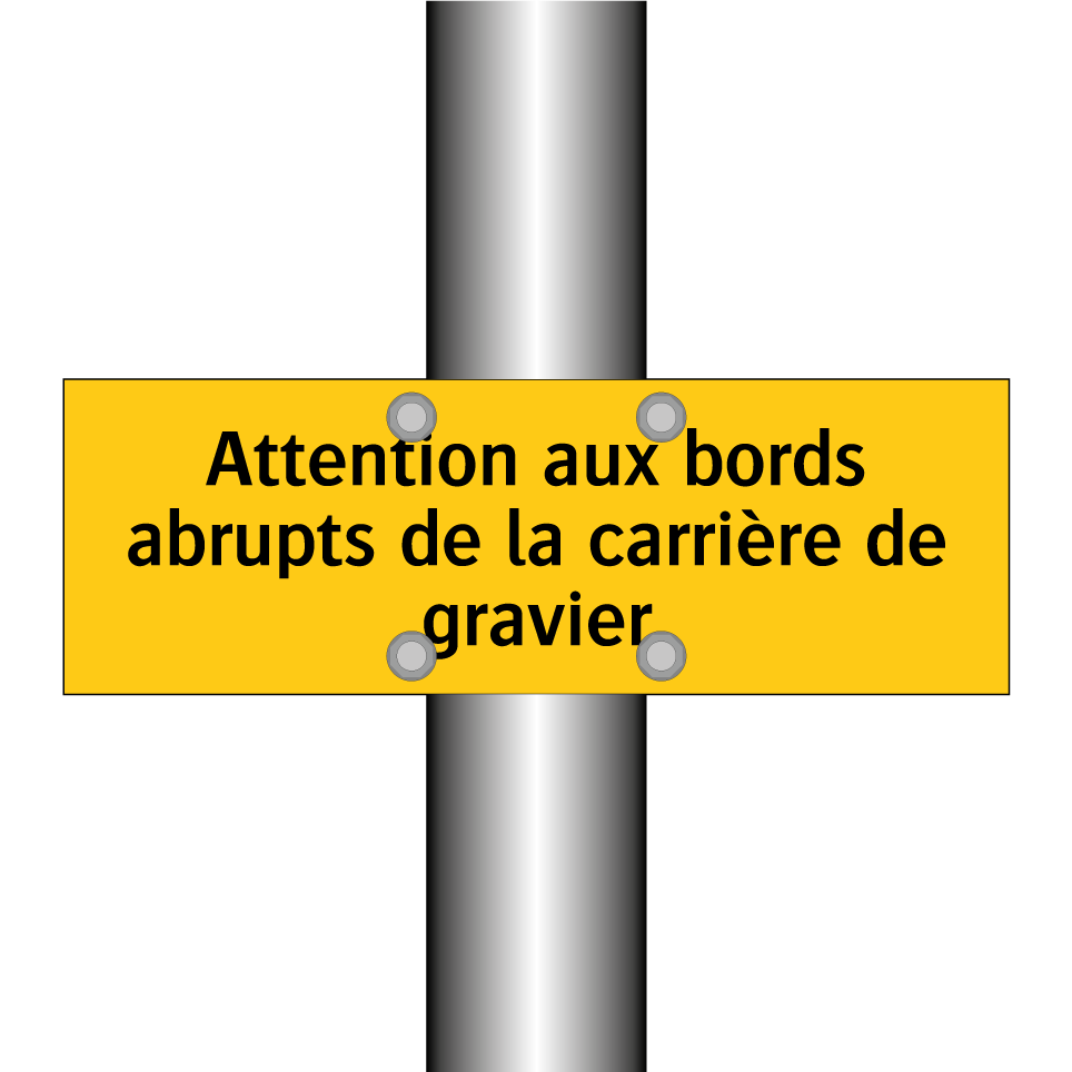 Attention aux bords abrupts de la carrière de gravier
