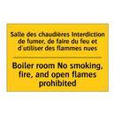 Salle des chaudières Interdiction  /.../ - Boiler room No smoking, fire,  /.../