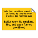 Salle des chaudières Interdiction  /.../ - Boiler room No smoking, fire,  /.../