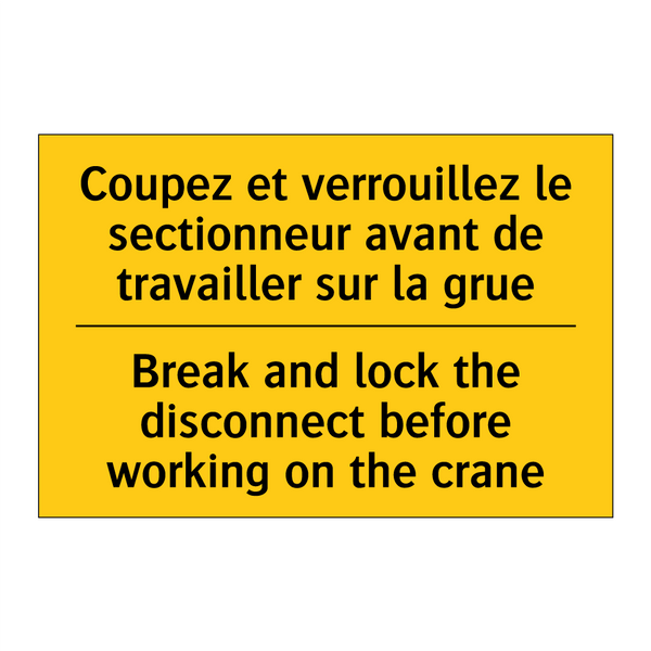 Coupez et verrouillez le sectionneur  /.../ - Break and lock the disconnect  /.../