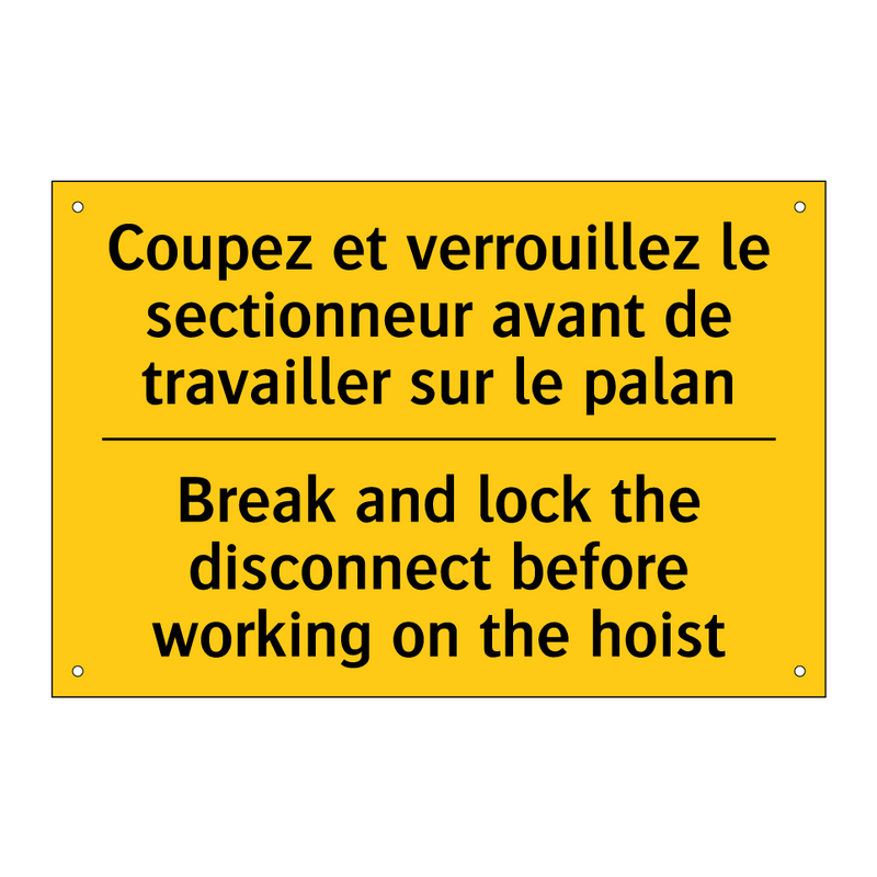 Coupez et verrouillez le sectionneur  /.../ - Break and lock the disconnect  /.../