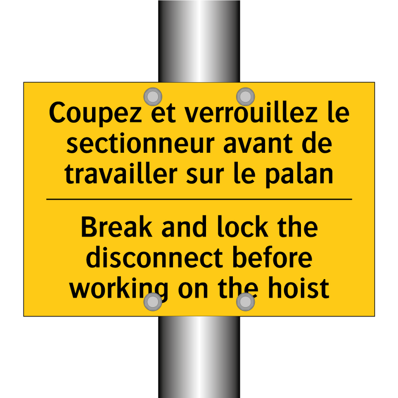 Coupez et verrouillez le sectionneur  /.../ - Break and lock the disconnect  /.../