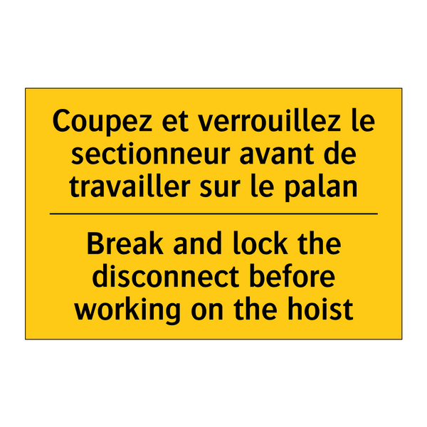 Coupez et verrouillez le sectionneur  /.../ - Break and lock the disconnect  /.../
