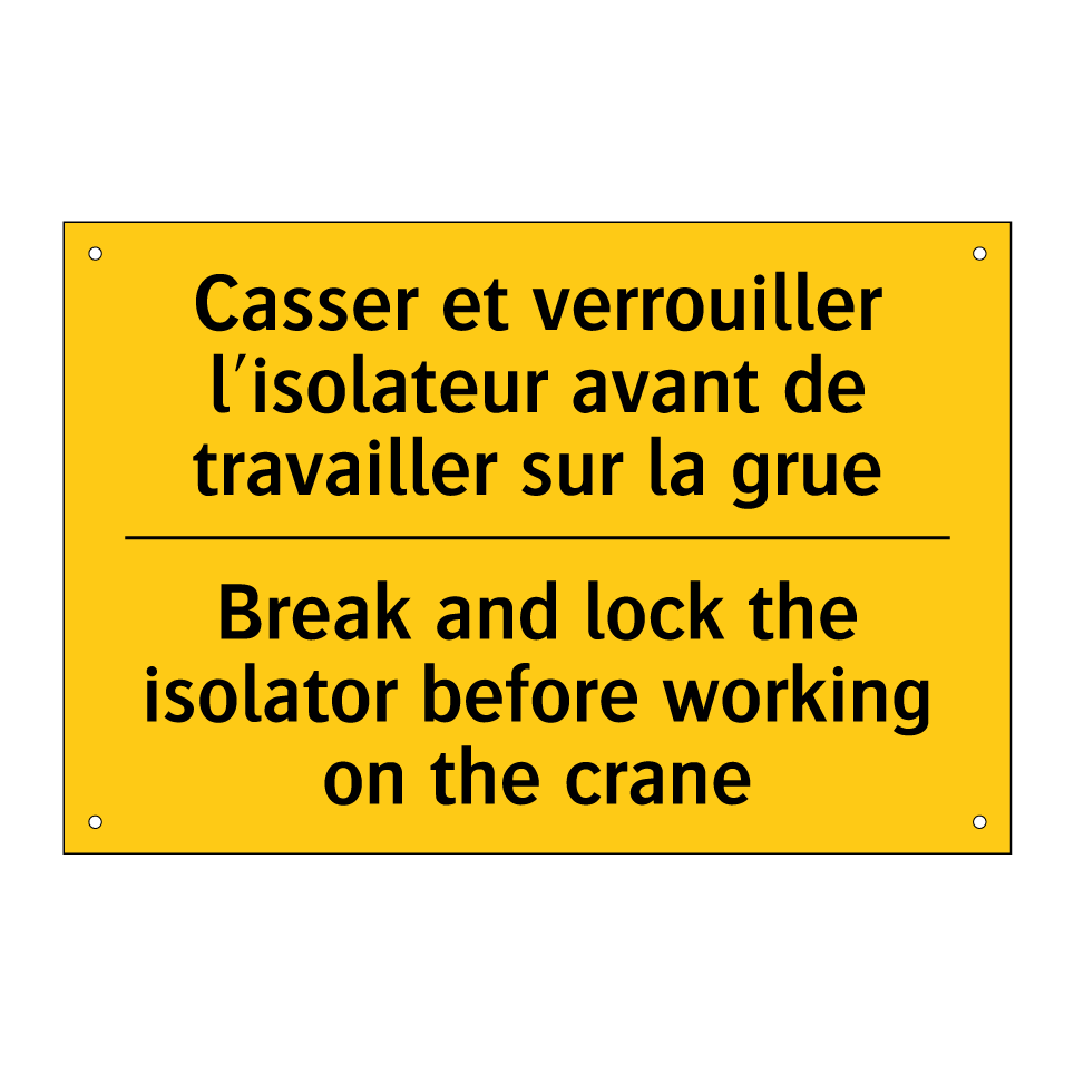 Casser et verrouiller l'isolateur  /.../ - Break and lock the isolator before  /.../