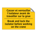 Casser et verrouiller l'isolateur  /.../ - Break and lock the isolator before  /.../