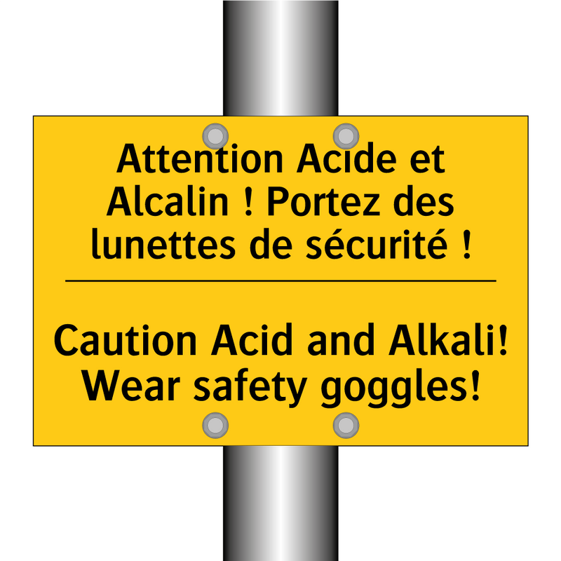 Attention Acide et Alcalin ! Portez  /.../ - Caution Acid and Alkali! Wear  /.../