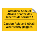 Attention Acide et Alcalin ! Portez  /.../ - Caution Acid and Alkali! Wear  /.../