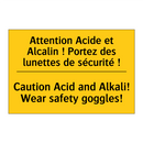 Attention Acide et Alcalin ! Portez  /.../ - Caution Acid and Alkali! Wear  /.../