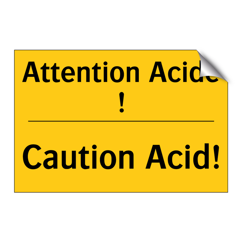 Attention Acide ! - Caution Acid!