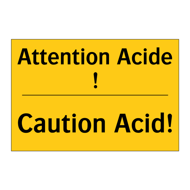 Attention Acide ! - Caution Acid!
