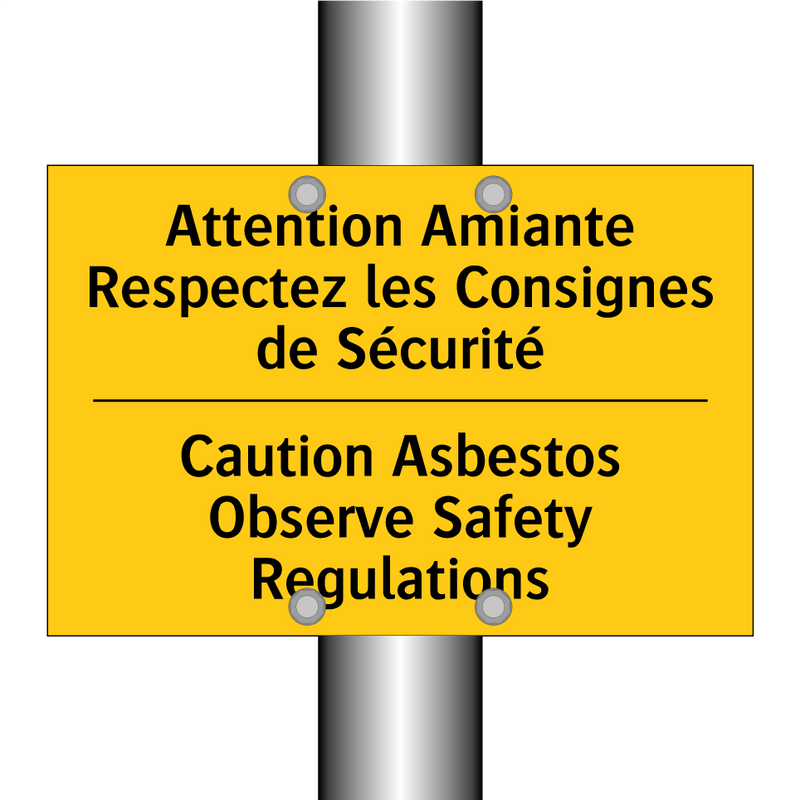 Attention Amiante Respectez les  /.../ - Caution Asbestos Observe Safety  /.../