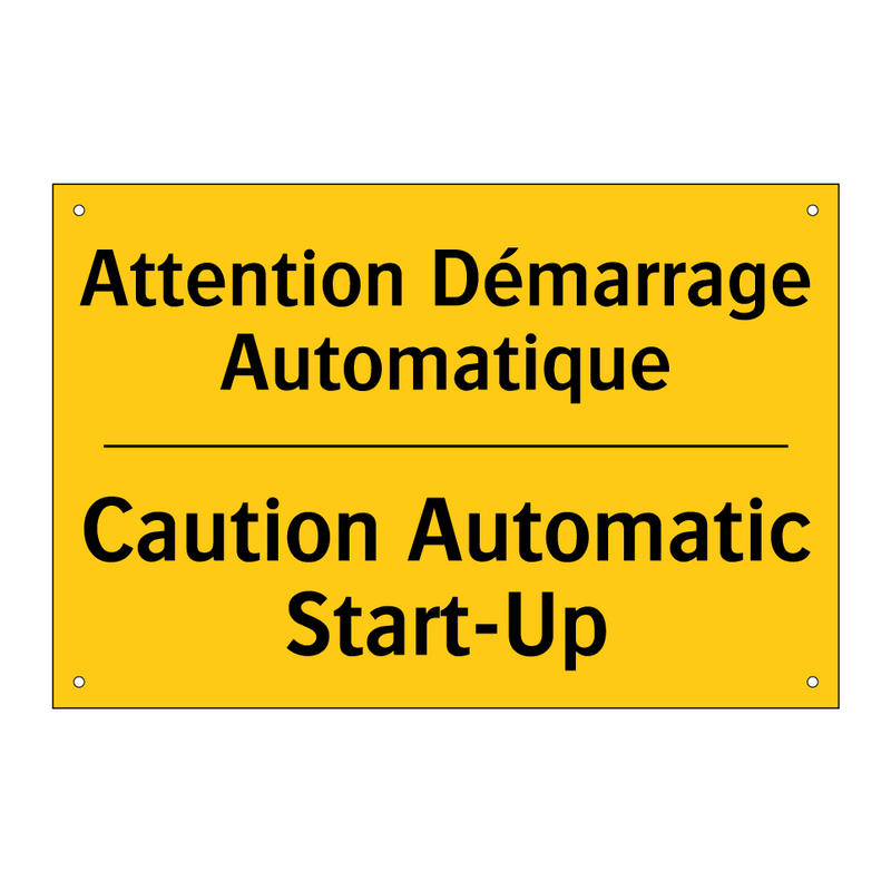 Attention Démarrage Automatique /.../ - Caution Automatic Start-Up