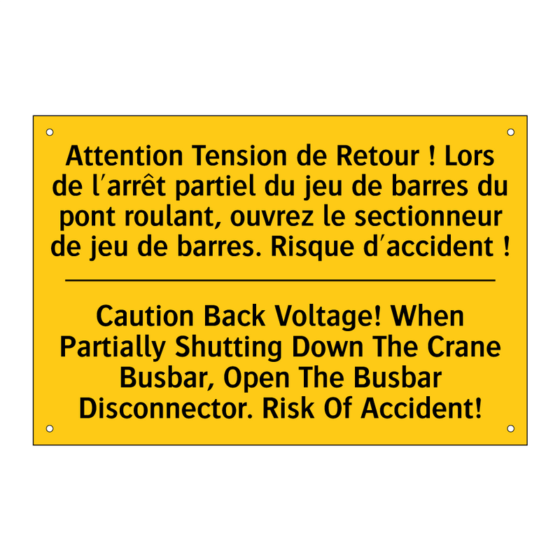 Attention Tension de Retour !  /.../ - Caution Back Voltage! When Partially  /.../